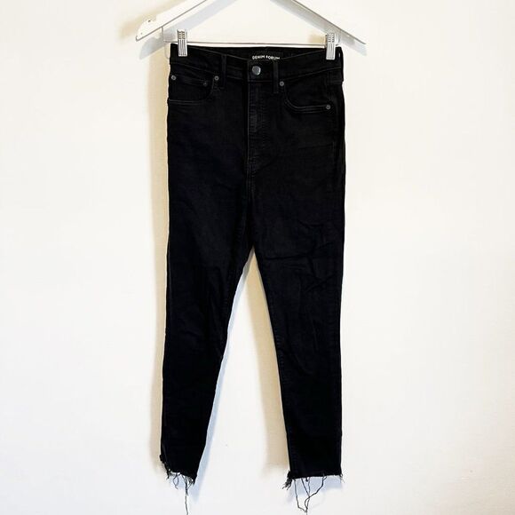 Aritzia Denim Forum The Lola High Rise Skinny Crop Raw Hem Jeans - Picture 2 of 9